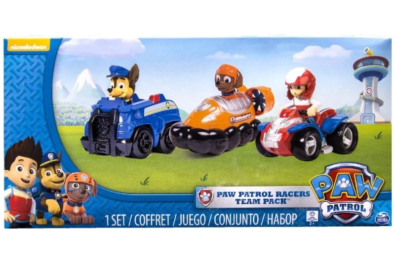 Paw Patrol Racers - Juego de 3 Unidades, Chase, Zuma y Ryder