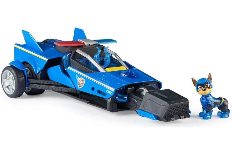 Chase Mighty Pups Vehículo de Lujo con figura Paw Patrol La Superpelícula