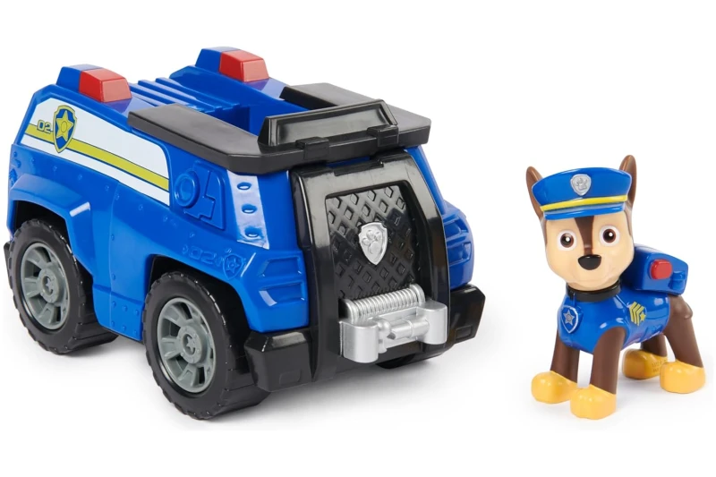 Figura Chase de La Paw Patrol, Coche con figura Chase La Patrulla Canina