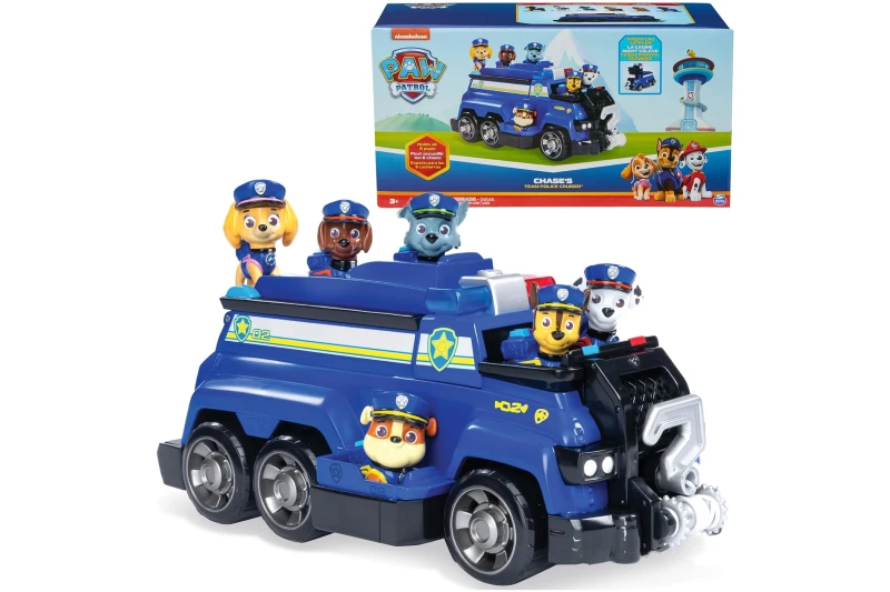 Paw Patrol Team Cruiser con Figuras de Chase, Marshall, Skye, Rubble, Rocky y Zuma