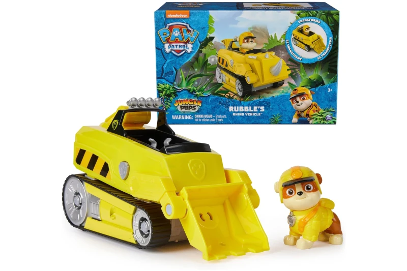 Rubble Vehículo PAW Patrol Jungle Pups con figura Rubble