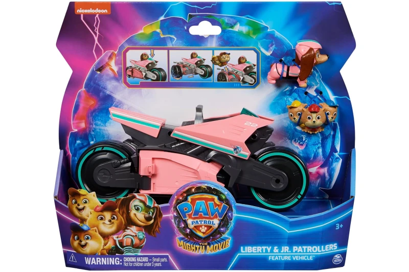 Motocicleta de Liberty de los Mighty Pups y figura de los Junior Patrollers