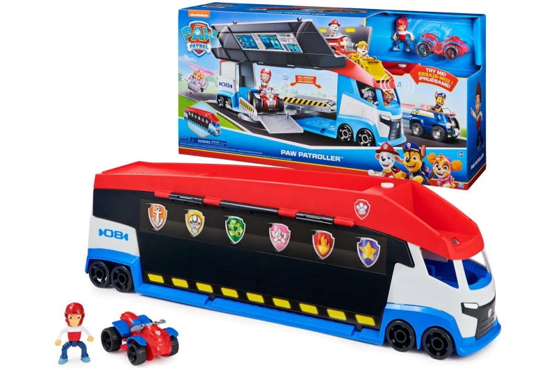 Paw Patroller Transformable con Dos lanzadores de vehículos, figura de Ryder