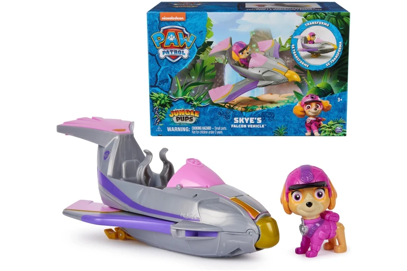 Vehículo de Skye Jet de Juguete con figura Paw Patrol Jungle Pups